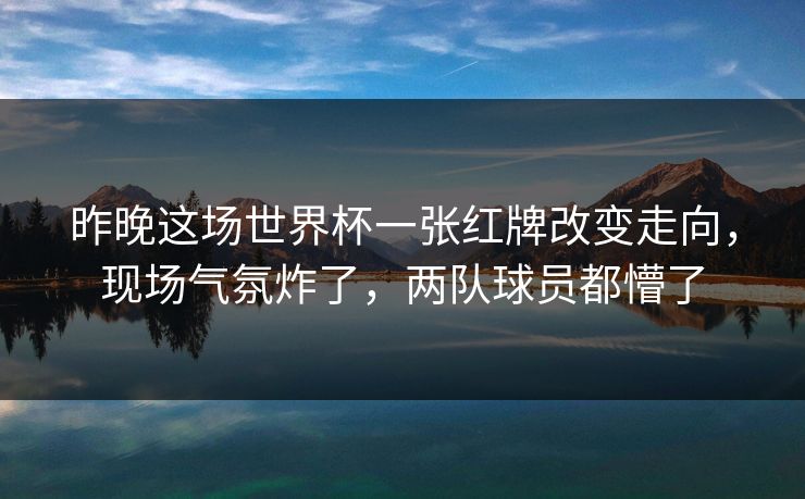 昨晚这场世界杯一张红牌改变走向，现场气氛炸了，两队球员都懵了